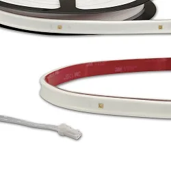 LED UV-C MiniAMP Flex strip 270nm, for surface disinfection, IP54, 12V DC, 12W, 1-sided with male plug, 116cm, white