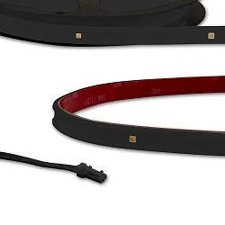 LED UV-C MiniAMP Flex strip 270nm, for surface disinfection, IP54, 12V DC, 6W, 1-sided with male plug, 58cm, black