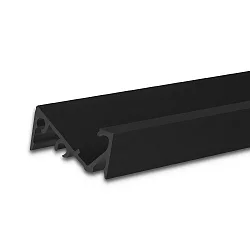 LED surface mount profile FURNIT6 S for furniture mounting, 42° tilted, aluminium, 200cm, black RAL 9005