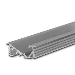 LED recessed profile FURNIT6 D for furniture mounting, 42° tilted, aluminium, 200cm, anodized aluminium