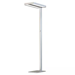 LED Office Pro standing luminaire Up+Down with sensor, fixed optics, 40+40W, UGR<19, neutral white, dim-control, CH-Stecker