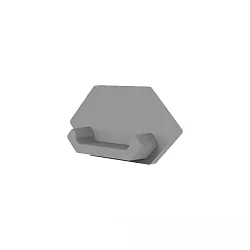 end cap E204 OUTER CORNER corner outside, with cable hole, grey