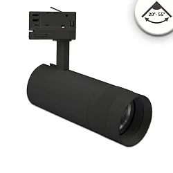 3-phase spot FOCUS ADJUST 24W swivelling, rotatable, switchable, focusable IP20, black 