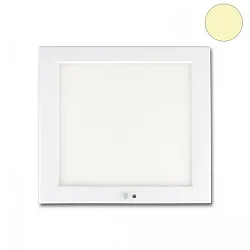 outdoor ceiling luminaire SLIM 18MM SQUARE PIR square, with sensor, with motion detector IP52, white 
