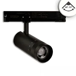 3-phase spot 24W - 20°-55° (DALI) rigid, DALI controllable, focusable IP20, black dimmable