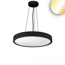 pendant luminaire COLOR SWITCH ROUND - Ø 60CM CCT Switch, UGR < 19, multipower IP42, black dimmable