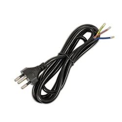 connection cable with plug H05VV-F3G0,75mm² swiss version, black