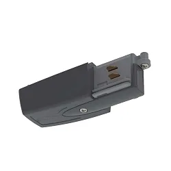 3-Phase track Feeder/connection, Earth conductor right, grey