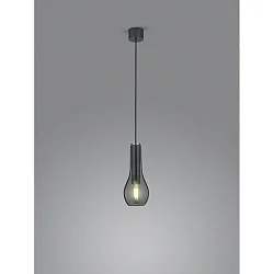 pendant luminaire GARA 1 flame E27 IP20, black chrome dimmable