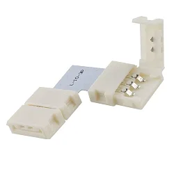 Clipped corner connection (max. 5A) for 3-pole IP20 LED strips (with 1cm width and pitch >1.2cm)