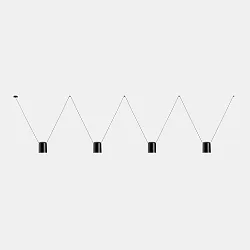 pendant luminaire ATTIC 4 4 flames E27 IP20, black