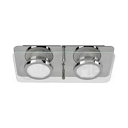 Ceiling luminaire CHROMIA, 2-flame, incl. 2x GU10 5W 2700K 400lm (3-Step-dimmable), chrome / satined