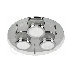 Ceiling rondel CHROMIA, 3-flame, incl. 3x GU10 5W 2700K 400lm (3-Step-dimmable), chrome / satined