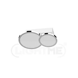 Ceiling luminaire DISK-2, 2-flame, IP44, CCT, incl. 2x GU10, 14W 2700K/4000K 1150lm, chrome