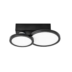ceiling luminaire AQUA DISK-2 2 flames, CCT Switch, switchable GU10 IP44, black matt 
