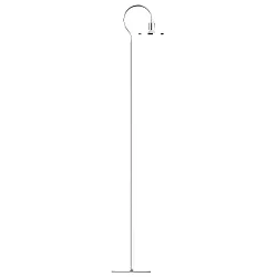 LED Floor lamp SIMPLESSA, 8W, GU10, 2700K, 650lm, chrome/chrome