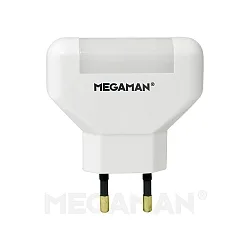 LED night light WHITE, angular, 0.2W, Euro plug, with switch