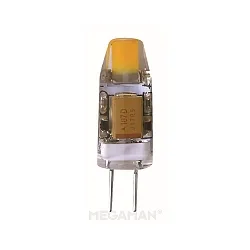 LED pin base lamp, 12V AC, G4, 1.2W 2800K 100lm