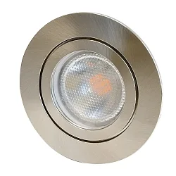 ceiling recessed luminaire DECOCLIC 68MM / GU10 + GU5.3 round, rigid GU10 IP44, brushed iron dimmable