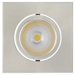 Recessed LED spot 5068Q ECO FLAT, square, 350mA, 8W 3000K 700lm 38°, swivelling, dimmable, brushed nickel