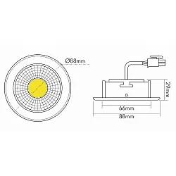 downlight A 5068 T FLAT round IP40, brushed nickel dimmable