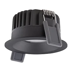 downlight SP FIX P 8W 930 PS DIM IP44 BK rigid, with switch, multipower, set back IP44/IP20, black