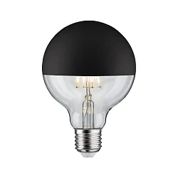 LED Deco Globe G95 Top mirrored Lamp BLACK MATT, 230V, E27, 6.5W 2700K 600lm
