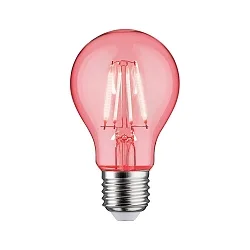 LED Deco Filament Pear Lamp RED NonDim, 230V, E27, 1.3W 1000K 40lm, glass clear