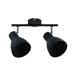 spot DAVY 2 flames E27, chrome, black matt dimmable
