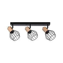 spot LANKA 3 flames E14, black dimmable
