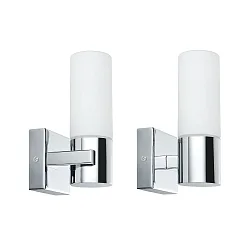 Wall luminaire GEMINI Bath luminaire, set of 2, IP44, E14, 230V, chrome/satined