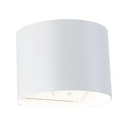 battery wall luminaire NYORA UP&DOWN round IP44, white 