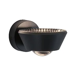 wall luminaire SABIK LED up / down, rotatable, with lens optics IP44, black dimmable