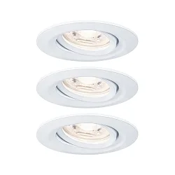 Set of 3 Recessed spot LED NOVA MINI PLUS with LED Module, IP23, swivelling, 230V, 4.2W 2700K 300lm 38°, dimmable, white matt
