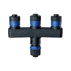 Paulmann Plug&Shine Distributor 3-fold IP68 black, 1x in / 3x out