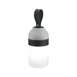 table lamp CLUTCH round, Bluetooth controllable, with USB charging function IP44, grey dimmable
