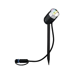 Outdoor Plug & Shine ZigBee LED Spot PIKE, IP44, 24V, 4.5W RGB/W 330lm 40°, dimmable, anthracite