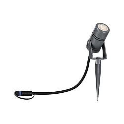 outdoor spot PLUG&SHINE RADON LED swivelling, rotatable IP65, grey dimmable