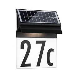 illuminated house number IP44, black