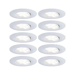 Set of 10 Outdoor LED Recessed spot CALLA IP65, swivelling, 230V, each 6W 4000K 680lm 100°, white matt
