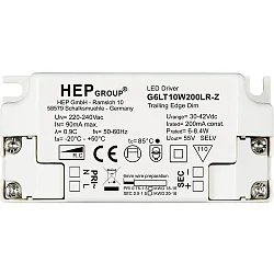 LED power supply 200MA / 6W-8.4W / 30-42V dimmable, white