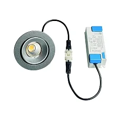 downlight GAIL Plug&Play round, swivelling IP65, powder coated, silver dimmable