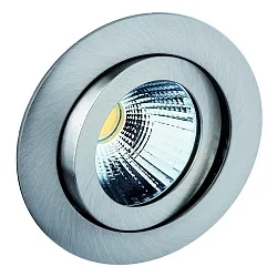 LED Recessed spot TALU, round, 8W, 3000K, IP20, swivelling, without converter, iron brushed