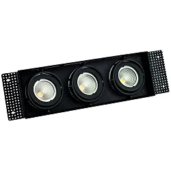 ceiling recessed luminaire VANYA 3 flames, square, swivelling, flush IP20, black dimmable