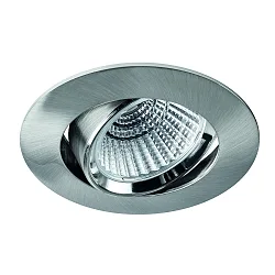 recessed luminaire BAN COB round, swivelling, current constant IP40, brushed iron dimmable 7W 620lm 2700K 40° CRI 90-100