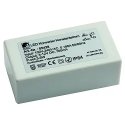 LED driver OUTDOOR 700MA / 3-6W current constant, switchable, white