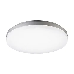LED Ceiling luminaire CIRCEL, Ø27cm / height 4.3cm, with motion detector, IP20, 18W 3000K 1100lm, silver