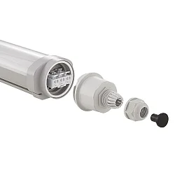 damp-proof luminaire TRICOLOUR IP65, white 