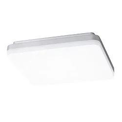 LED Ceiling luminaire SQUARE, 21 x 21 x 5cm, IP44, 15W 4000K 1050lm, white matt / silver