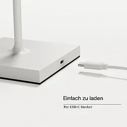battery table lamp NUINDIE USB-C square, CCT Switch, dimmable IP54, snow white dimmable